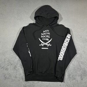 Anti Social Social Club x Neighborhood Hoodie Black Men's Size Large #1855